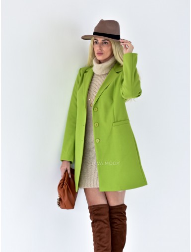 Přechodný kabát s knoflíky Zelený S 442