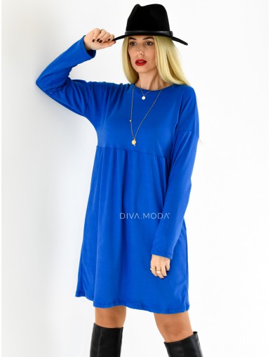 Plyšové šaty modré Dara S 535