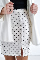 Tečkovaná sukně s knoflíčky bílá S 64