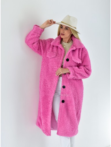 Fluffy kabát Ariella Růžový S 450