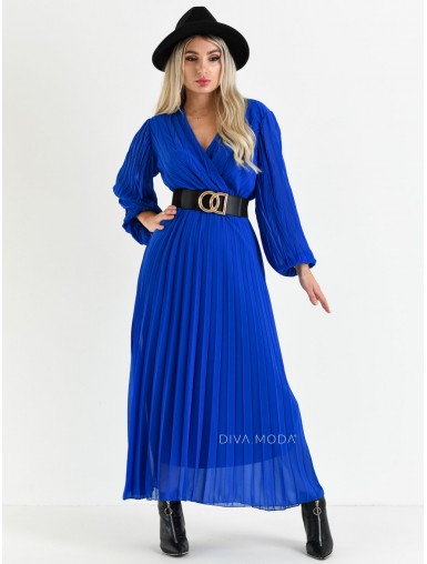 Maxi šaty plisované Daniell modré S 593