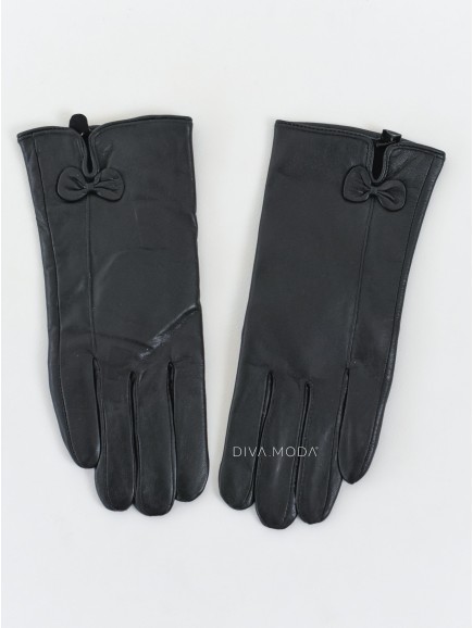 Kožené rukavice černé P 7