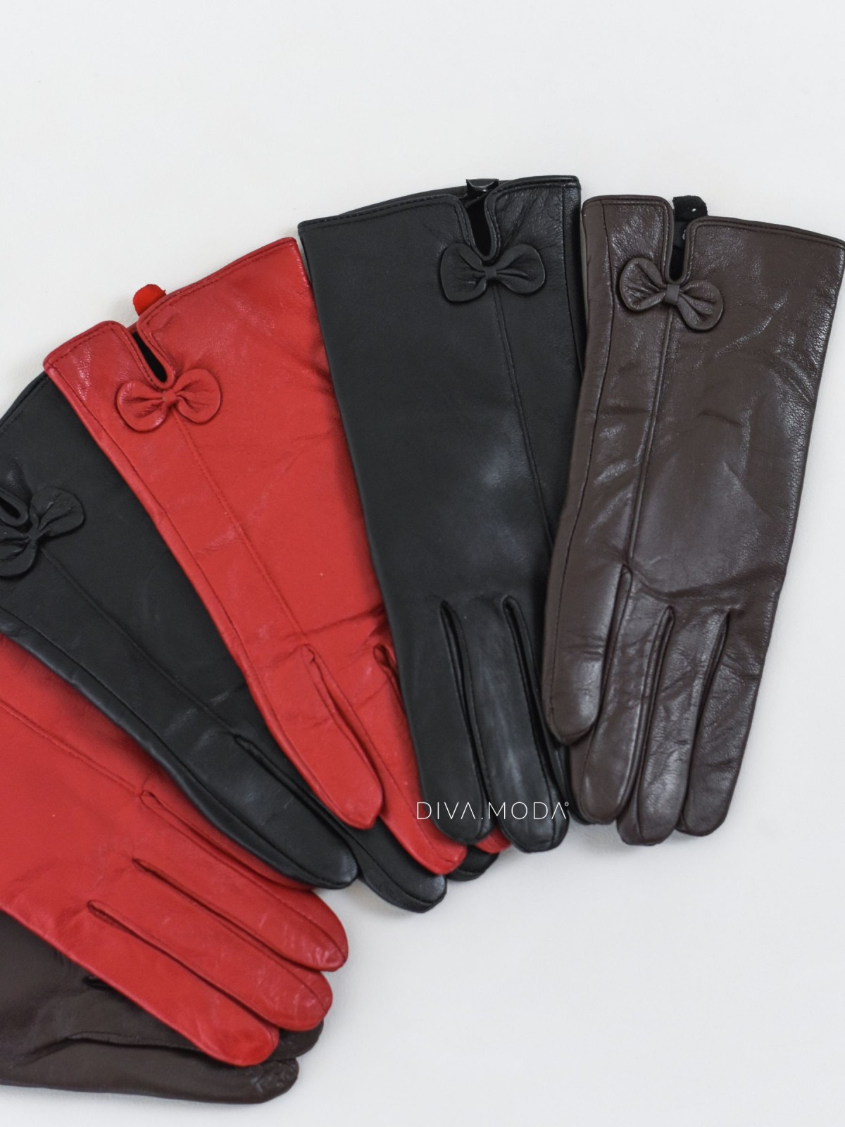 Kožené rukavice červené P 7