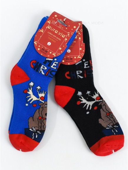 Vánoční ponožky sobík duo N 36