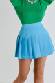 Skládaná krátká sukně  tyrkysově-modrá P 19
