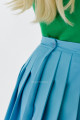 Skládaná krátká sukně  tyrkysově-modrá P 19