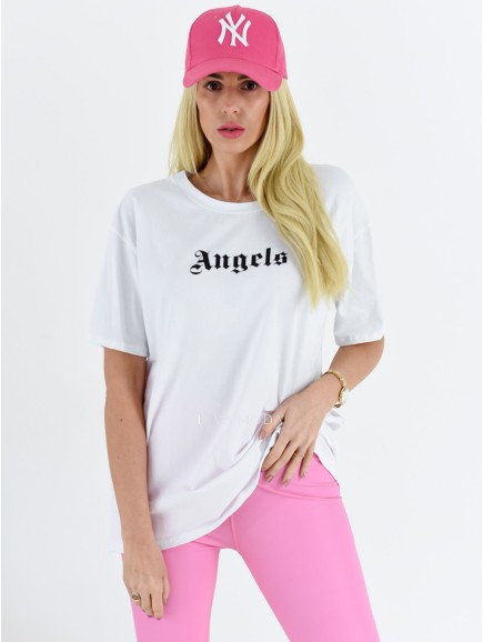 Oversize tričko angel bílé A 44