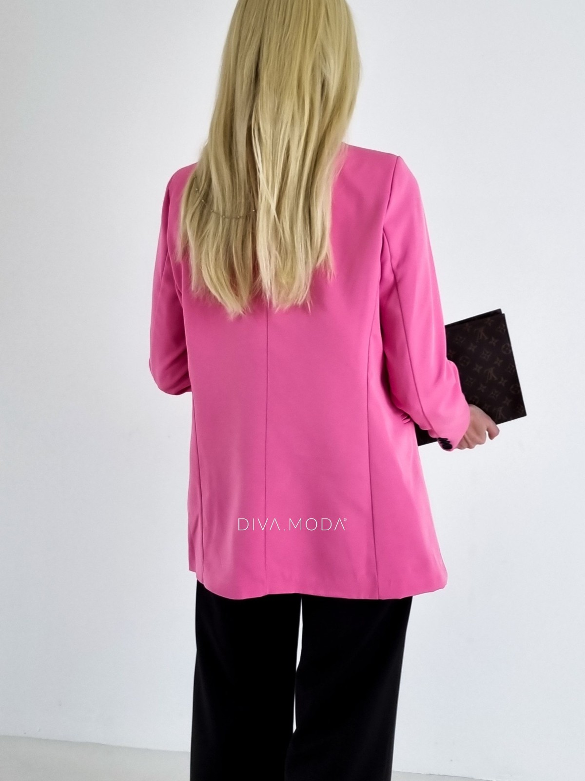 Oversize sako s dvouřadými knoflíky růžové A 80