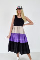 Maxi šaty Leana černo-fialové A 200
