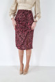 Midi sukně s řasením leo růžovo-hnědá S 16