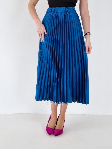 Midi plisovaná sukně Anna petrolejově modrá A 223