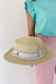 Letní klobouk přírodní M s perličkami