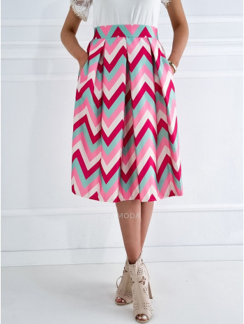 Saténová midi sukňa wawe B 48