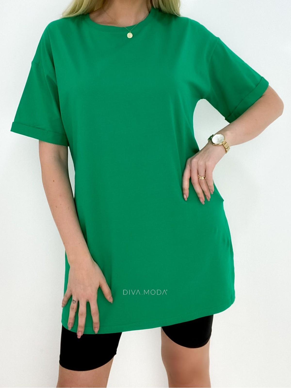 Basic oversize tričko zelené B 5