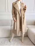 Koženkový trenchcoat latté A 10