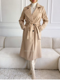 Koženkový trenchcoat latté A 10