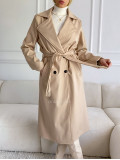 Koženkový trenchcoat latté A 10