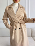 Koženkový trenchcoat latté A 10