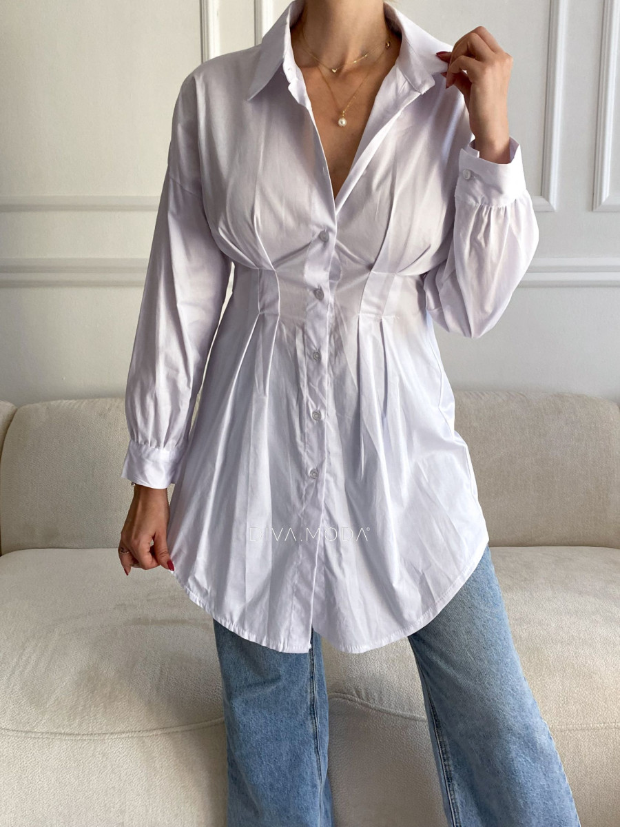 Zúžená biela košeľa Ester A 72