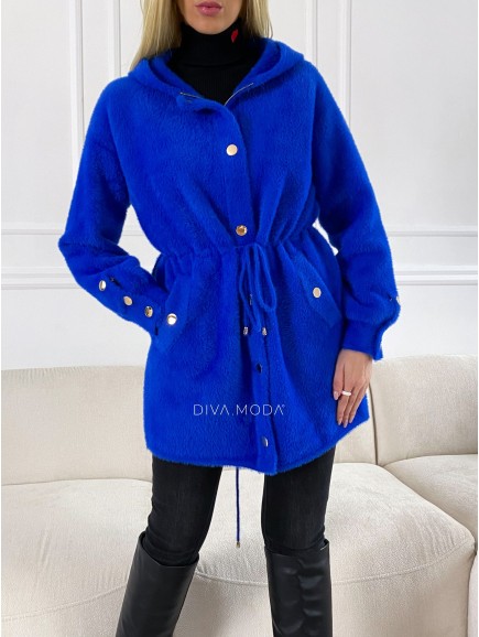 Alpaka kabátek na druky královská modrá S 55