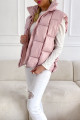 Propletaná růžově perleťová vesta S 72