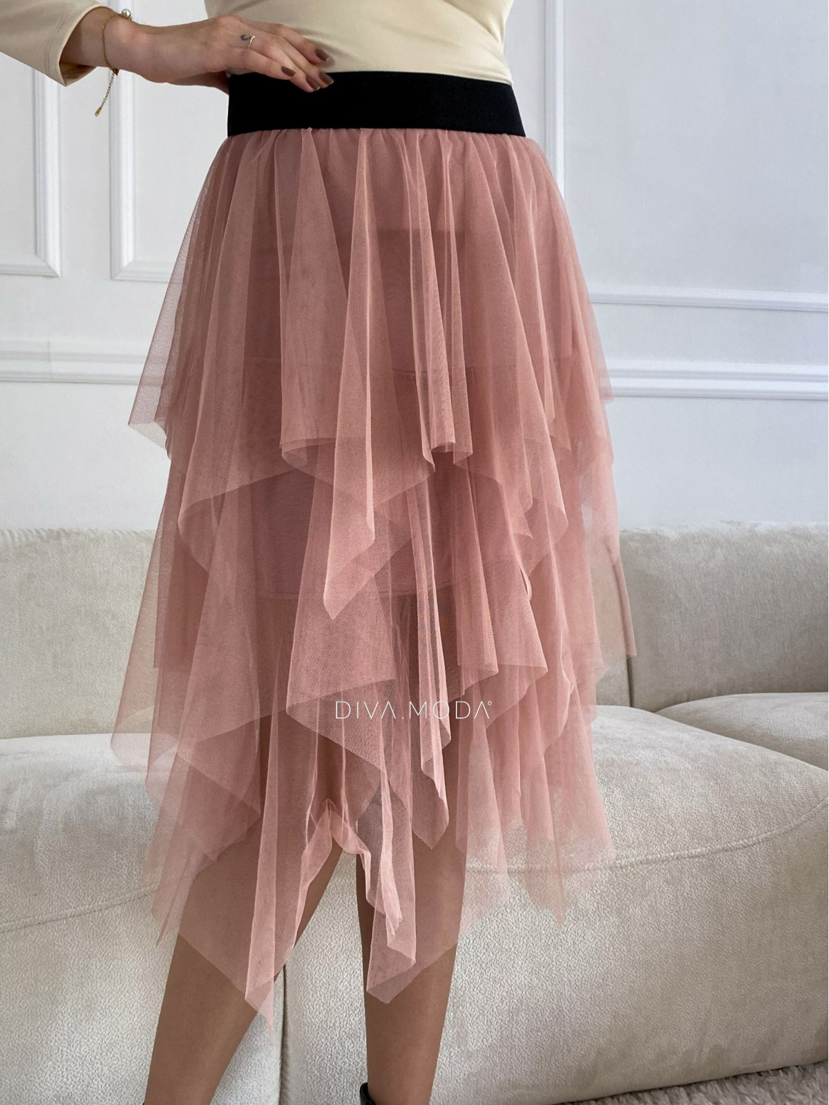 Tylová sukně růžová Linda B 14