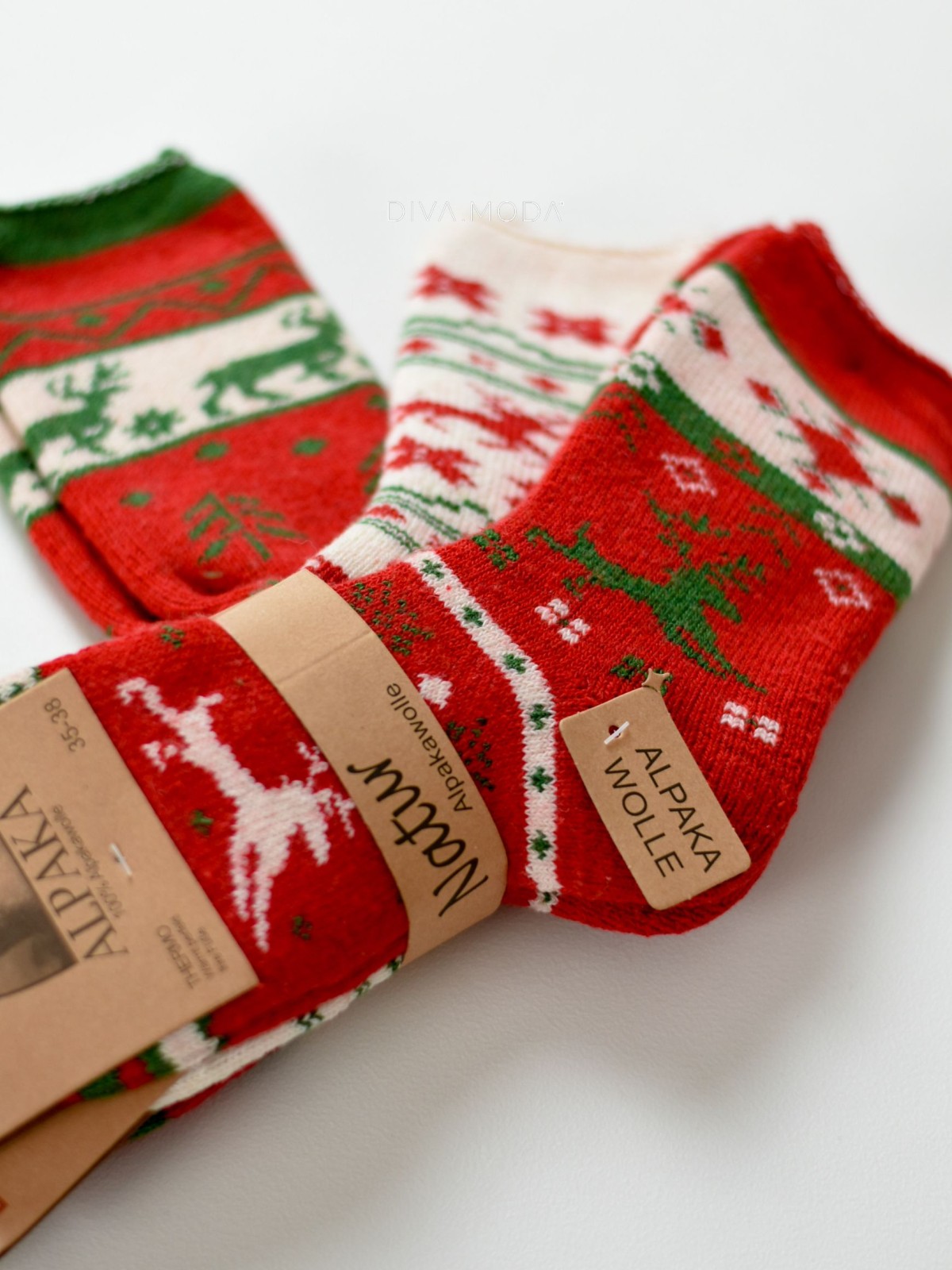 Trio vánočních norských ponožek z alpaky M 18