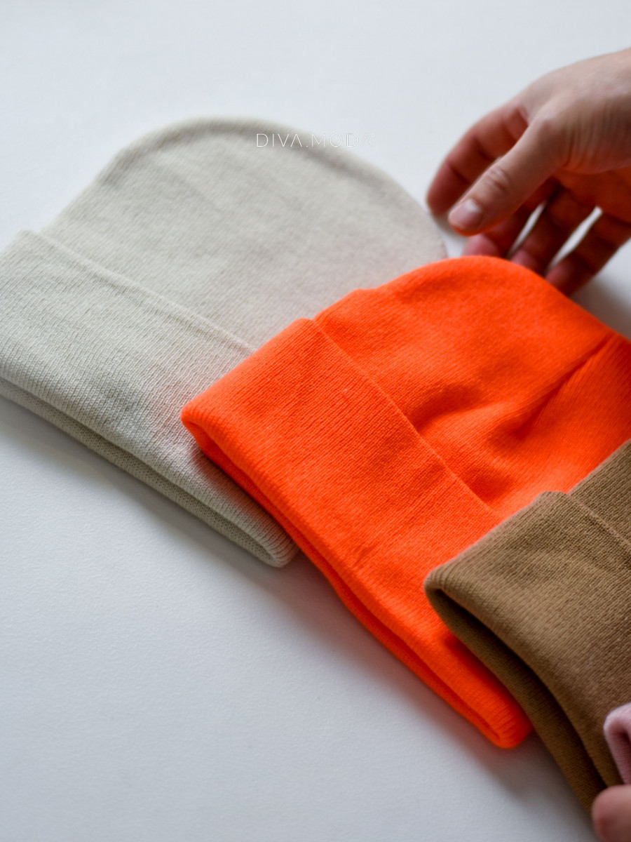 Basic čiapka šmolkového strihu orange neón P 123