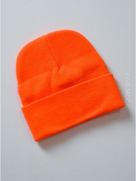 Basic čepice šmoulového střihu orange neon P 123