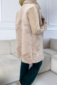 Kožešinový kabát na druky světle hnědý S 87