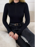 Rebrované body so zipsom čierne S 987 Rebrované body so zipsom čierne S 987