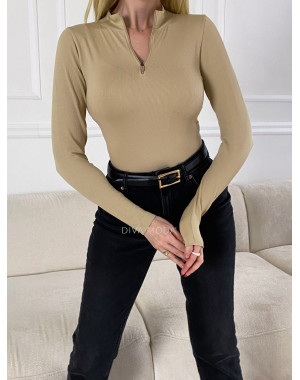 Rebrované body so zipsom pieskové S 987 Rebrované body so zipsom pieskové S 987