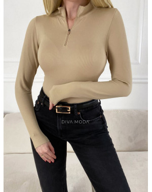 Rebrované body so zipsom pieskové S 987
