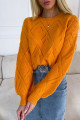 Děrovaný svetr Melania orange M 10