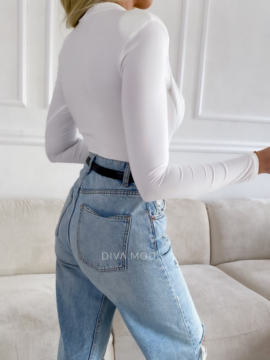 Body s vystuženým dekoltom biele M 9 Body s vystuženým dekoltom biele M 9
