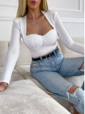 Body s vystuženým dekoltom biele M 9 Body s vystuženým dekoltom biele M 9