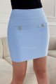 Bandážová krátká sukně s knoflíčky baby modrá M 18