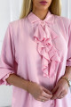 Dlouhá košile s volánem baby pink M 53