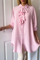 Dlouhá košile s volánem baby pink M 53