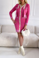 Úpletové Šaty + svetřík růžově béžové M 23