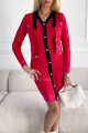 Úpletové Šaty + svetřík růžovo malinové M 23