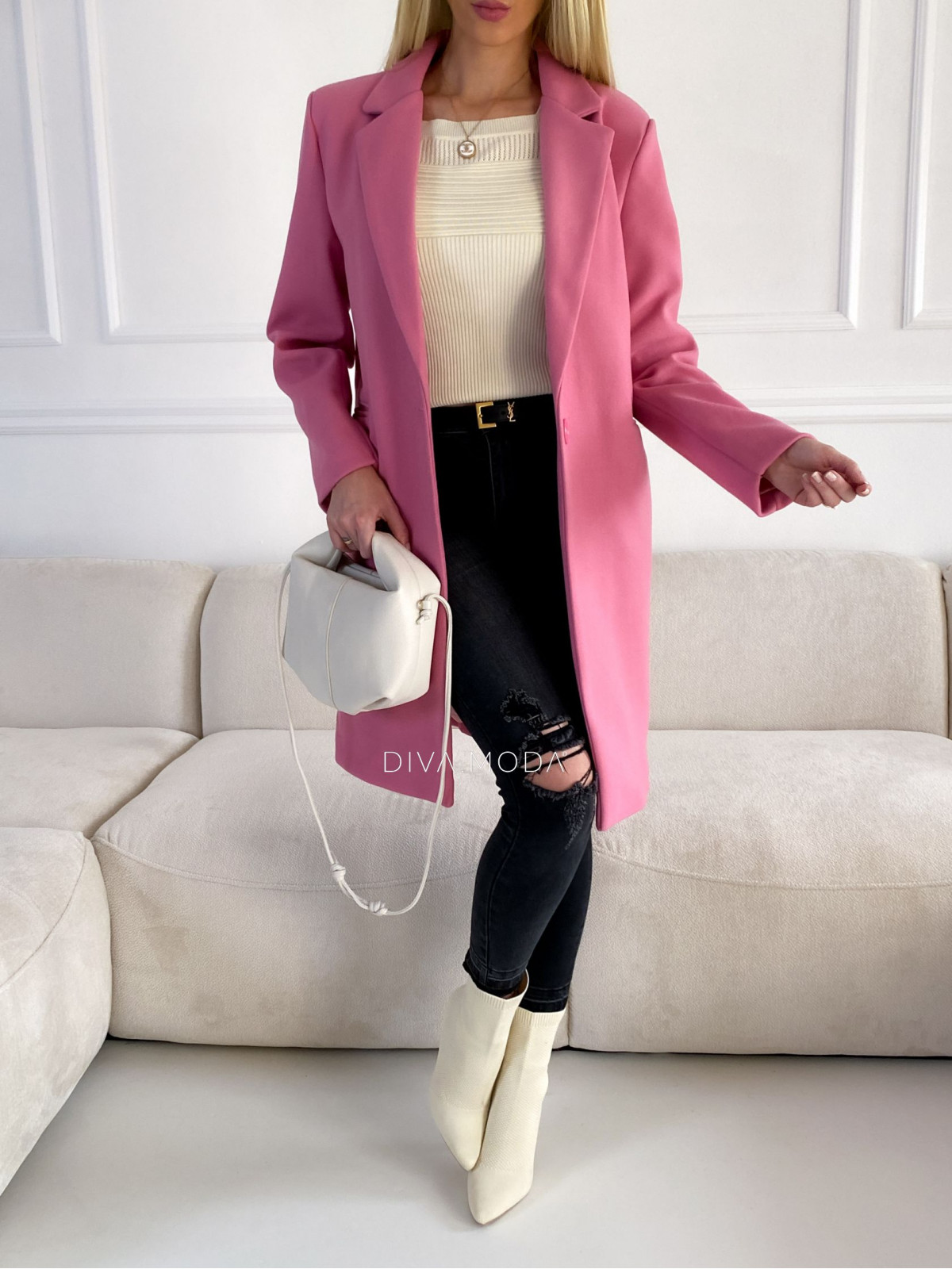 Přechodný kabát růžový M 25
