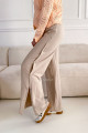 bavlněné široké kalhoty na druky béžové M 111