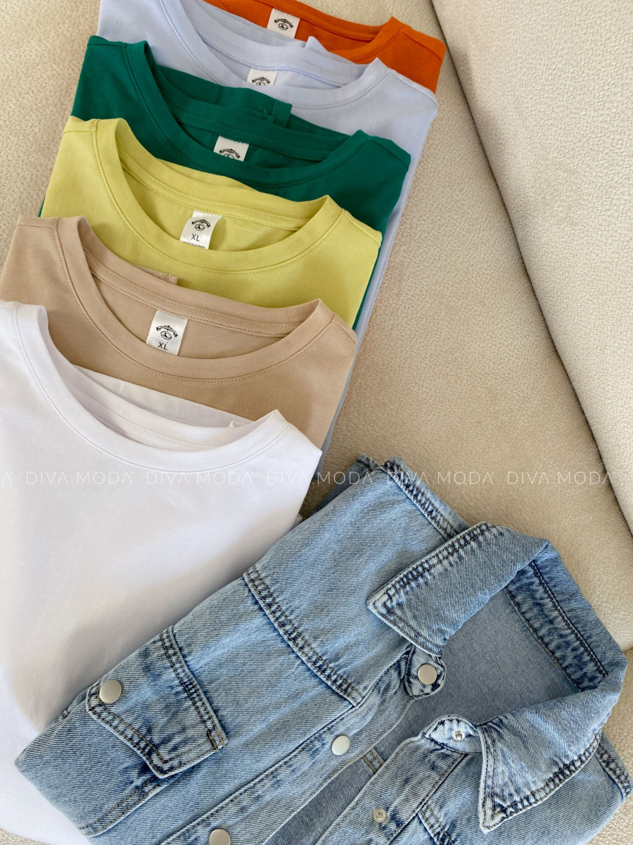 Basic oversize bavlnené tričko biele P 47 Basic oversize bavlnené tričko biele P 47