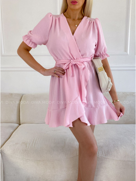 lehké šaty s volánem Roma baby pink P 54