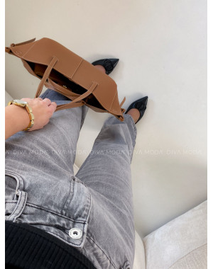 Straight jeans s elastickým pásom šedé M 153