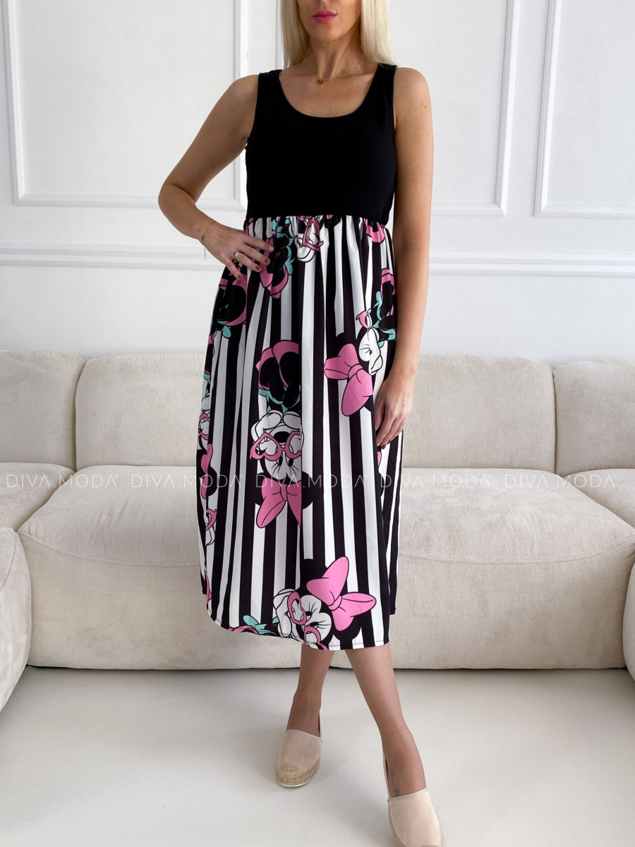 Midi šaty Mickey Minnie Pink Bow S 64 Midi šaty Mickey Minnie Pink Bow S 64