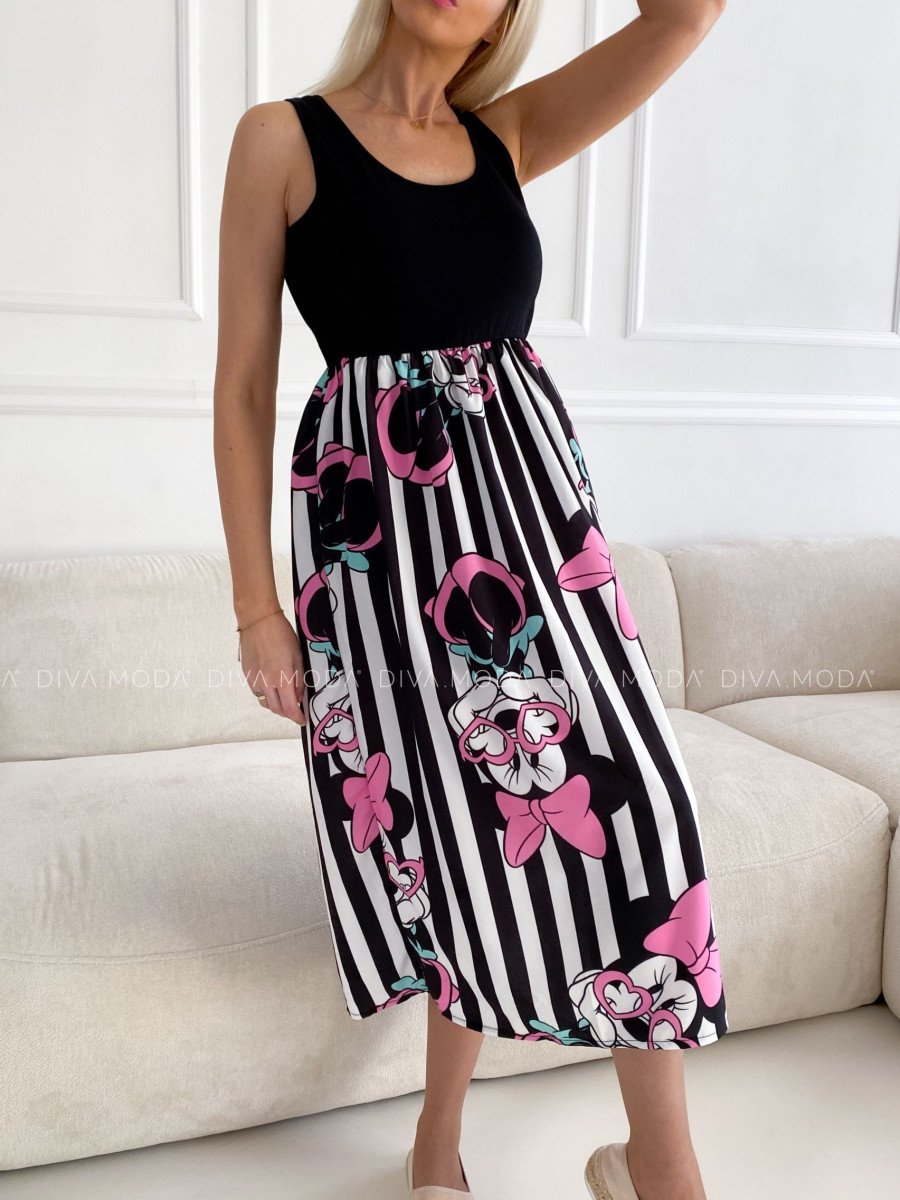 Midi šaty Mickey Minnie Pink Bow S 64 Midi šaty Mickey Minnie Pink Bow S 64