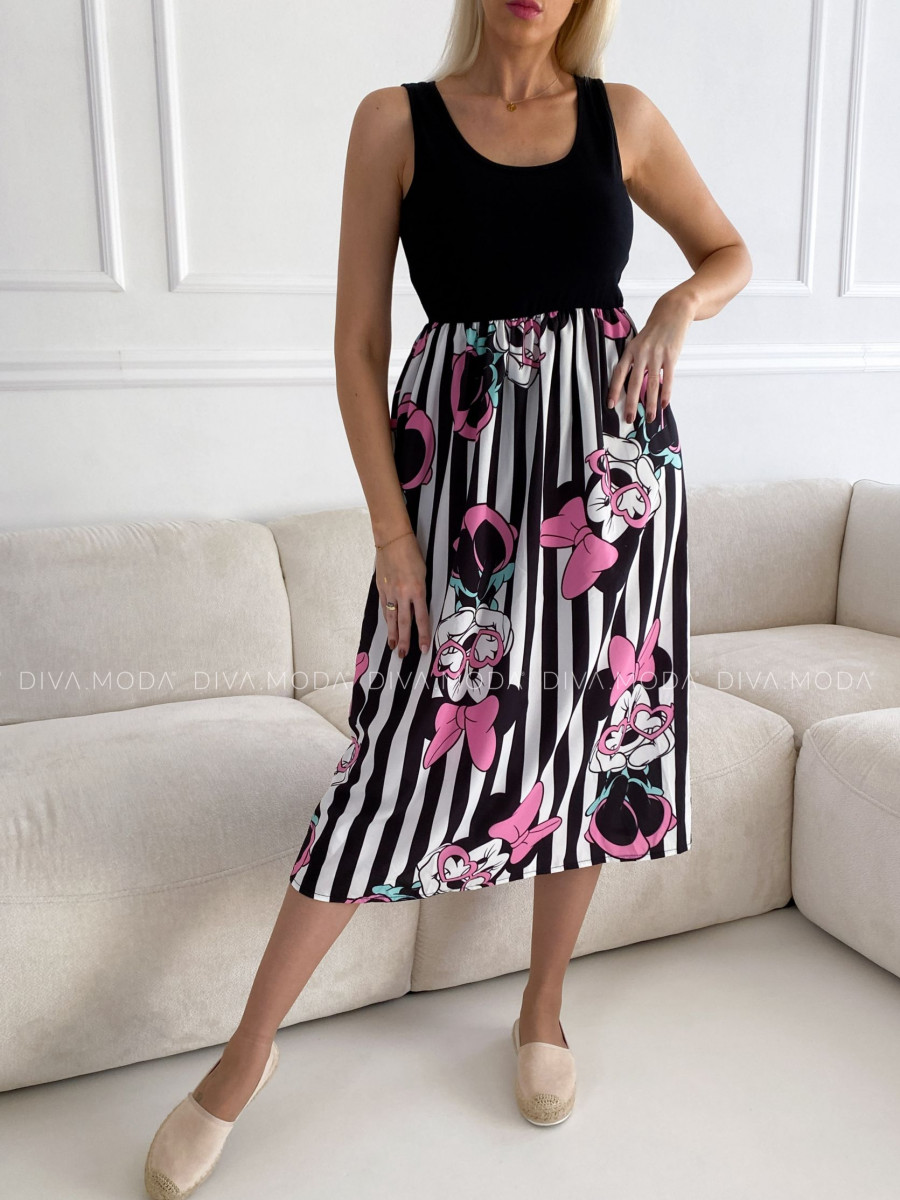 Midi šaty Mickey Minnie Pink Bow S 64 Midi šaty Mickey Minnie Pink Bow S 64