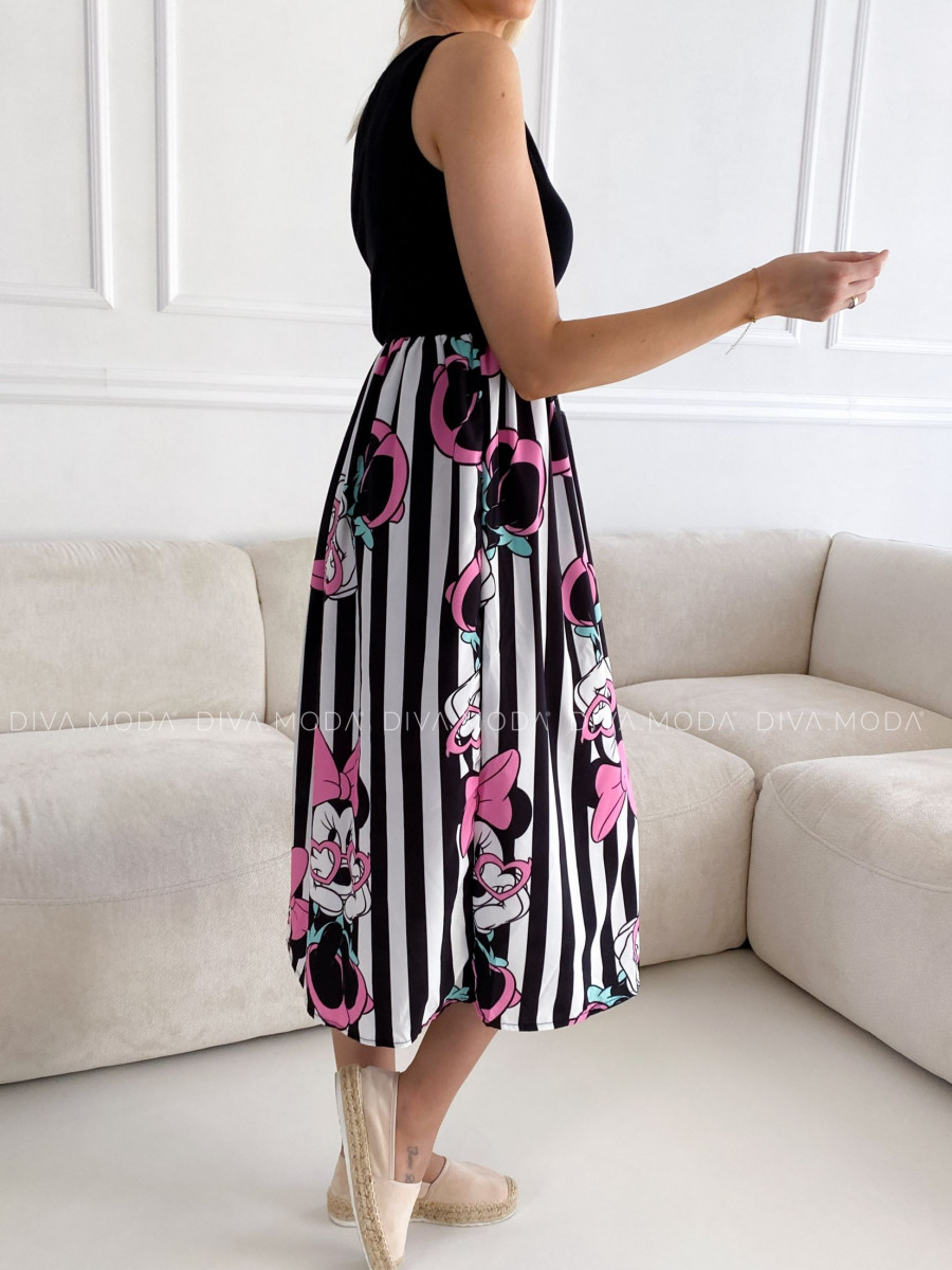 Midi šaty Mickey Minnie Pink Bow S 64 Midi šaty Mickey Minnie Pink Bow S 64